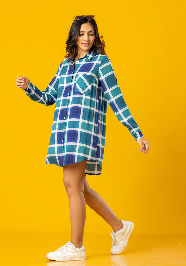 OCTAVIA LONG SLEEVE BLUE SHIRT